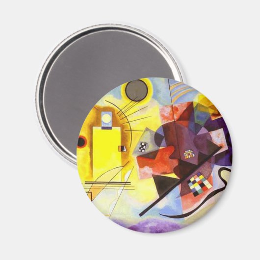 Geel rood blauw Abstract schilderen Kandinsky Magneet (Voorkant / Achterkant)