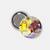 Geel rood blauw Abstract schilderen Kandinsky Magneet (Voorkant / Achterkant)