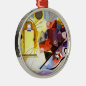 Geel rood blauw Abstract schilderen Kandinsky Metalen Ornament (Rechts)