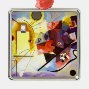 Geel rood blauw Abstract schilderen Kandinsky Metalen Ornament