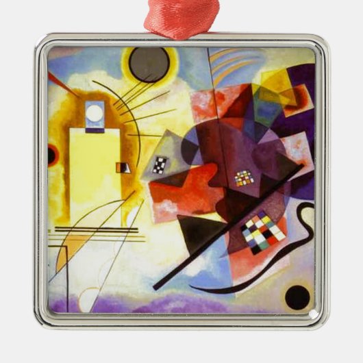 Geel rood blauw Abstract schilderen Kandinsky Metalen Ornament (Voorkant)