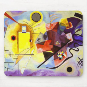 Geel rood blauw Abstract schilderen Kandinsky Muismat