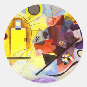 Geel rood blauw Abstract schilderen Kandinsky Ronde Sticker