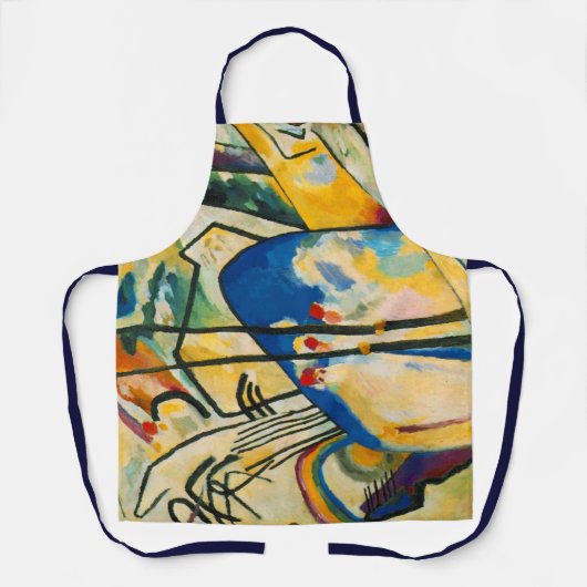 Geel rood blauw Abstract schilderen Kandinsky Schort (Voorkant)