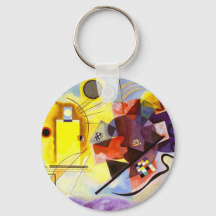 Geel rood blauw Abstract schilderen Kandinsky Sleutelhanger