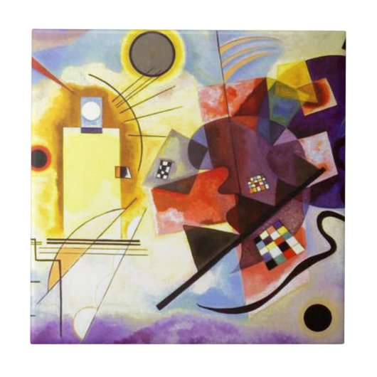 Geel rood blauw Abstract schilderen Kandinsky Tegeltje (Voorkant)