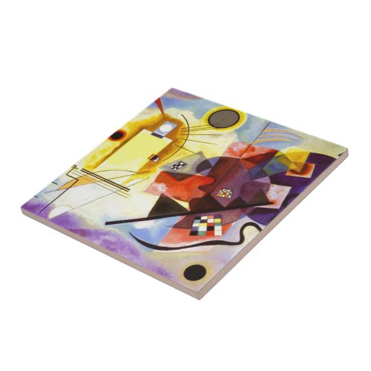 Geel rood blauw Abstract schilderen Kandinsky Tegeltje (Zijkant)