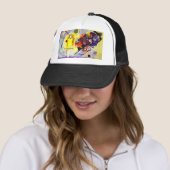 Geel rood blauw Abstract schilderen Kandinsky Trucker Pet (In situ)
