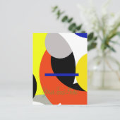 Geel Rood Blauw Abstracte Kunst Briefkaart (Staand voorkant)
