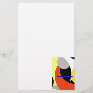 Geel Rood Blauw Abstracte Kunst Briefpapier