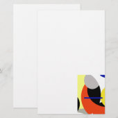 Geel Rood Blauw Abstracte Kunst Briefpapier (Voorkant / Achterkant)