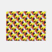 Geel Rood Blauw Abstracte Kunst Fleece Deken (Voorkant (Horizontaal))