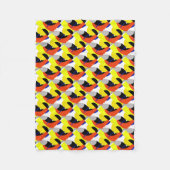 Geel Rood Blauw Abstracte Kunst Fleece Deken (Voorkant)