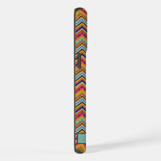  Geel Rood Blauw Chevron Patroon iPhone Hoesje (Rechterkant)