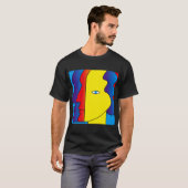 Geel Rood Blauw Gelukkig Abstract Gezichtsooguitdr T-shirt (Voorkant volledig)
