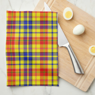 Geel Rood Blauw Geruit Schotse Ruit Ontwerp  Theedoek
