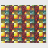 Geel Rood Blauw Groen Kleurrijke Abstracte Kunst M Cadeaupapier (Vlak)