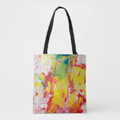 Geel rood Blauw Groen Paars Modern Abstract Tote Bag (Voorkant)