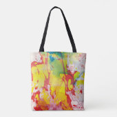 Geel rood Blauw Groen Paars Modern Abstract Tote Bag (Achterkant)