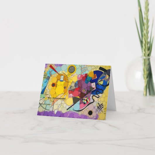 Geel, rood, blauw, Infinity Stippen - na Kandinsky Bedankkaart (Voorkant)