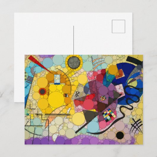 Geel, rood, blauw, Infinity Stippen - na Kandinsky Briefkaart (Voorkant / Achterkant)