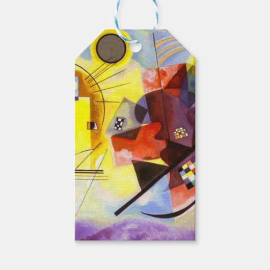 Geel Rood Blauw Kandinsky Abstract Schilderij Cadeaulabel (Voorkant)