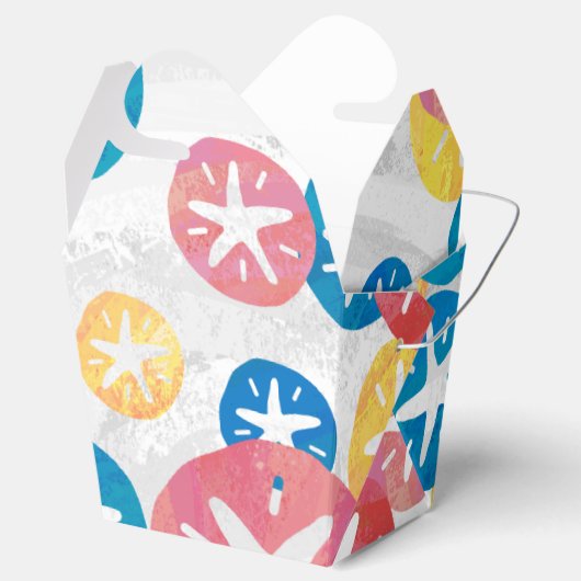 Geel rood blauw patroon met zwarte dollar bedankdoosjes (Geopend)