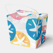 Geel rood blauw patroon met zwarte dollar bedankdoosjes (Achterkant)