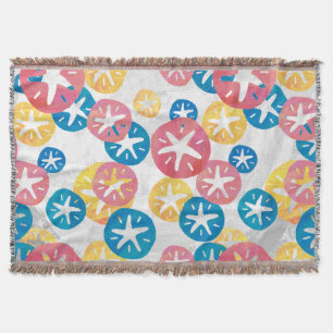 Geel rood blauw patroon met zwarte dollar deken