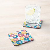 Geel rood blauw patroon met zwarte dollar drankjes onderzetter (Rechterzijde)