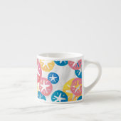 Geel rood blauw patroon met zwarte dollar espresso kop (Rechts)