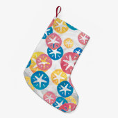 Geel rood blauw patroon met zwarte dollar kleine kerstsok (Voorkant (Hangend))