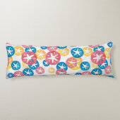 Geel rood blauw patroon met zwarte dollar lichaamskussen (Achterkant)