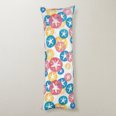 Geel rood blauw patroon met zwarte dollar lichaamskussen (Achterkant (Verticaal))