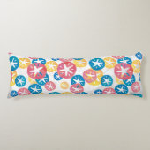 Geel rood blauw patroon met zwarte dollar lichaamskussen (Voorkant)