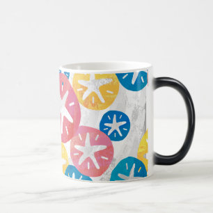 Geel rood blauw patroon met zwarte dollar magische mok