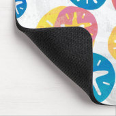 Geel rood blauw patroon met zwarte dollar muismat (Hoek)