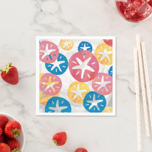 Geel rood blauw patroon met zwarte dollar servetten (Insitu)