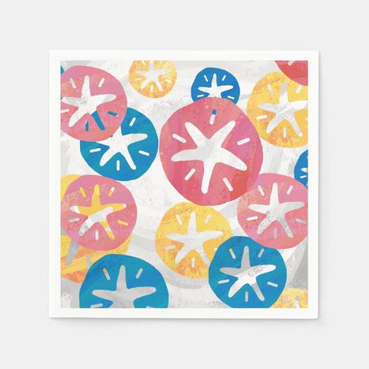 Geel rood blauw patroon met zwarte dollar servetten (Voorkant)