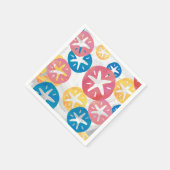 Geel rood blauw patroon met zwarte dollar servetten (Hoek)