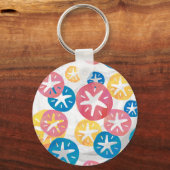 Geel rood blauw patroon met zwarte dollar sleutelhanger (Voorkant)
