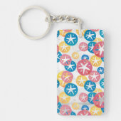 Geel rood blauw patroon met zwarte dollar sleutelhanger (Voorkant)