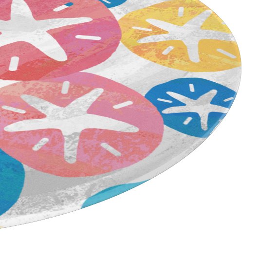 Geel rood blauw patroon met zwarte dollar snijplank (Hoek)