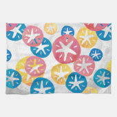 Geel rood blauw patroon met zwarte dollar theedoek (Horizontaal)