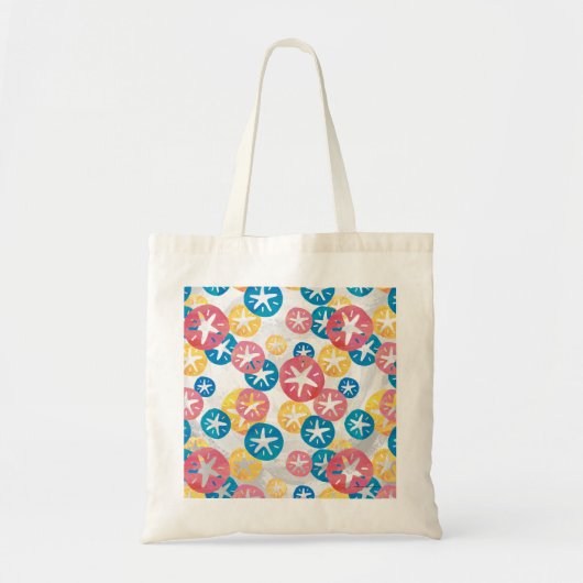 Geel rood blauw patroon met zwarte dollar tote bag (Voorkant)