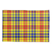 Geel Rood Blauw Plaid Tartan Design Kussensloop (Achterkant)