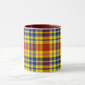 Geel Rood Blauw Plaid Tartan Design Mok (Midden)