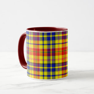 Geel Rood Blauw Plaid Tartan Design  Mok