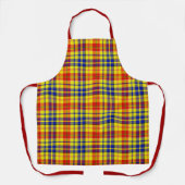 Geel Rood Blauw Plaid Tartan Design Schort (Voorkant)
