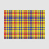 Geel Rood Blauw Plaid Tartan Design Tissuepapier (Voorkant)